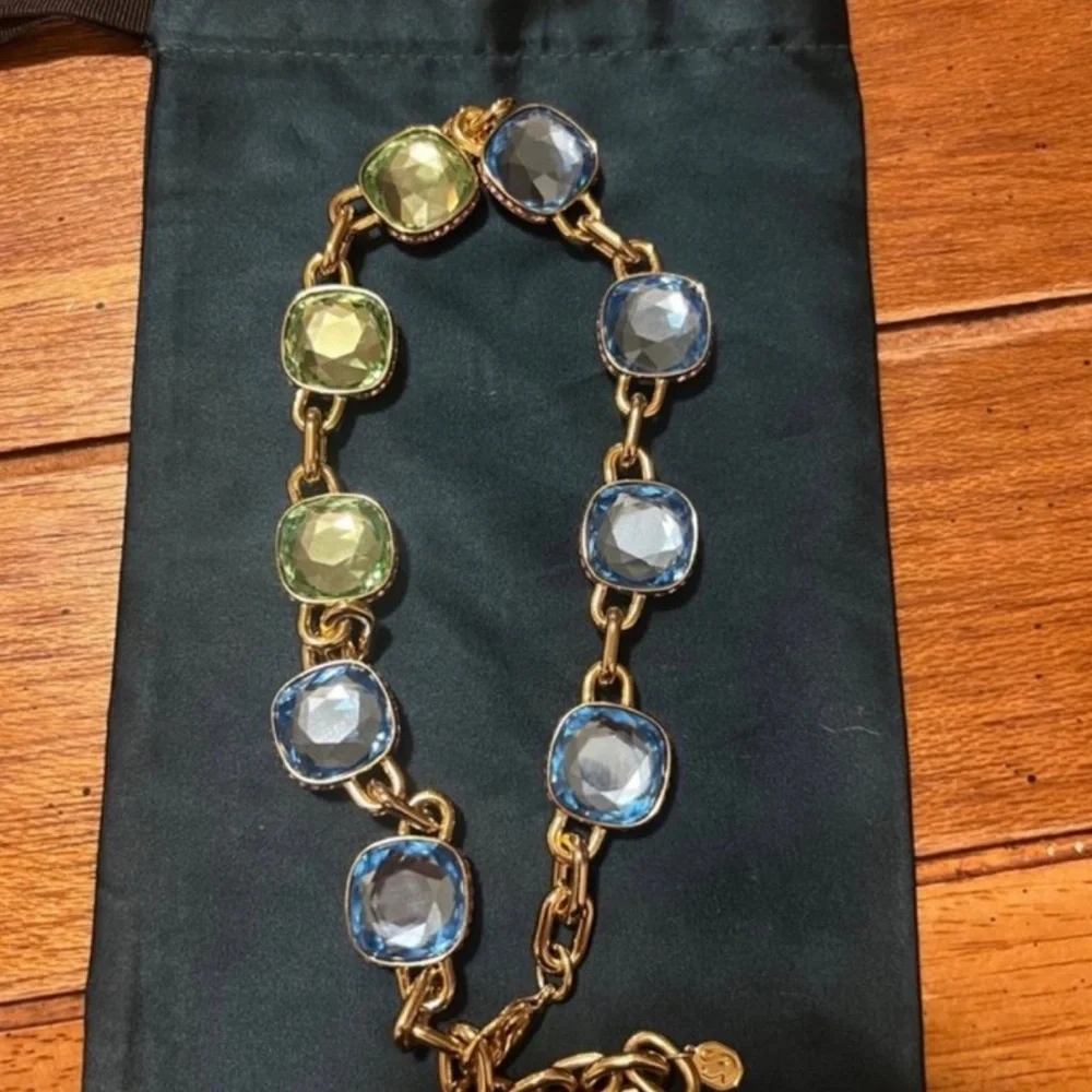 Swarovski Chroma Tennis Necklace - Blue and Gold - Picture 3 of 7